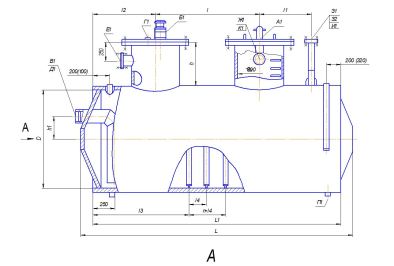 Емкость подземная дренажная ЕП-12,5. Чертеж