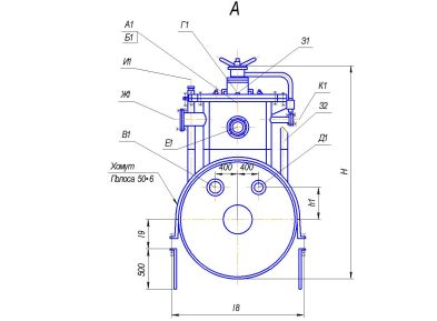 Емкость подземная дренажная ЕП-12,5. Чертеж