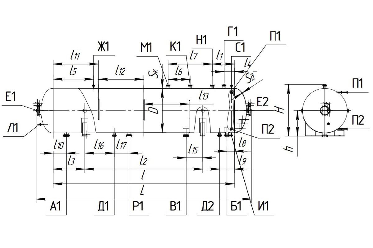 Чертеж отстойников нефти ОГН-П