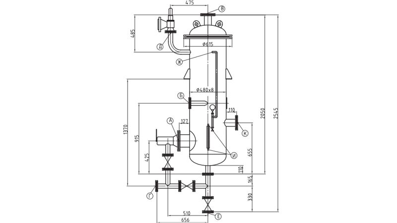 Сепаратор непрерывной продувки СП-5,5-1,4. Заказать в Арсеньеву